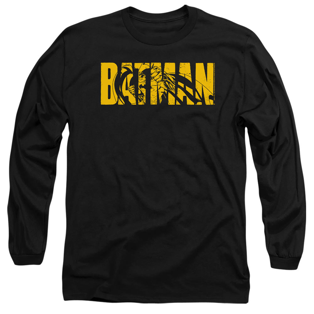 The Batman Text on Black Long Sleeve T-Shirt