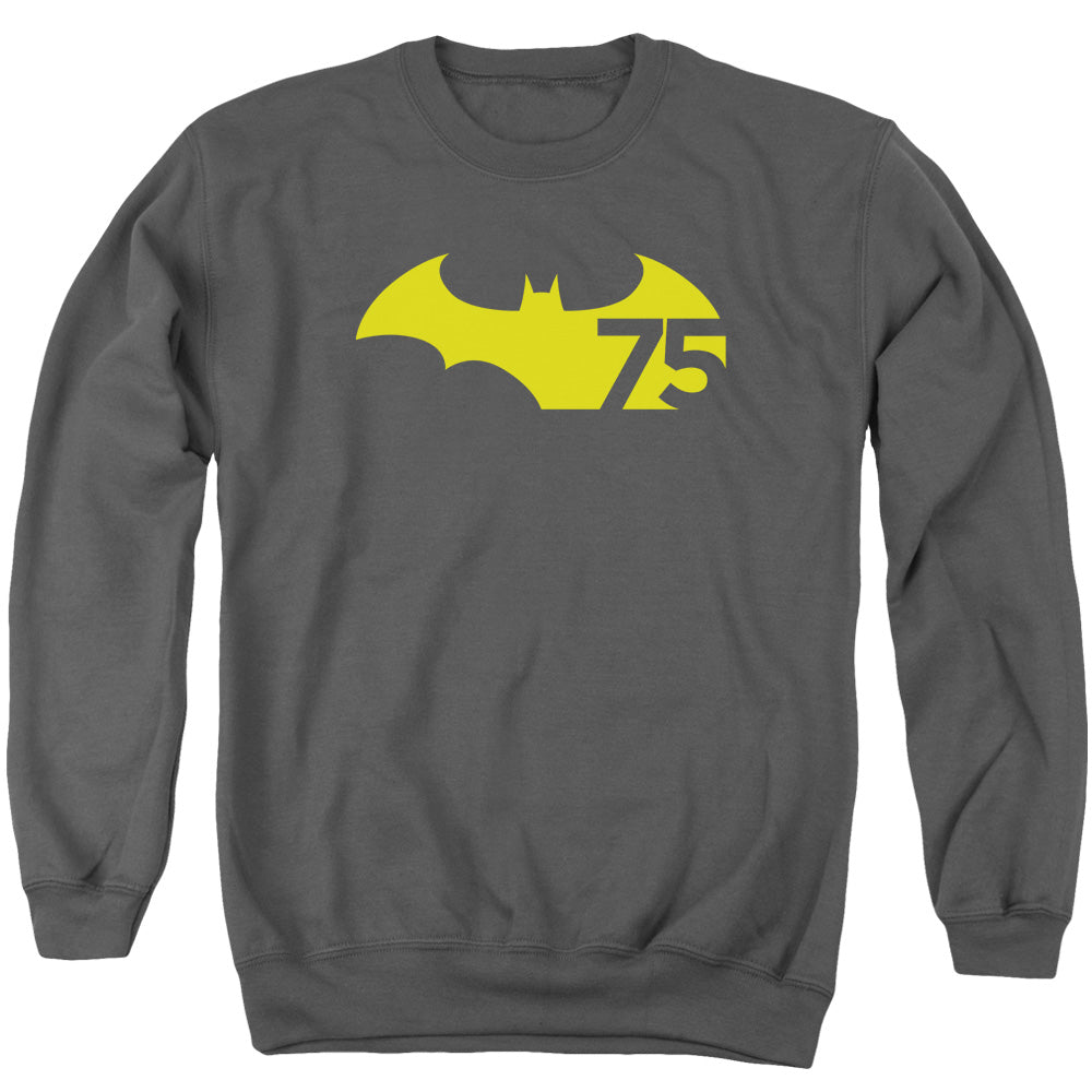 Batman 75th Anniversary Logo on Charcoal Crewneck Sweatshirt