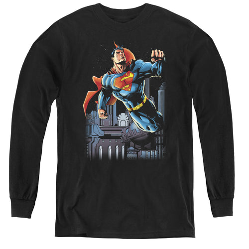 Superman Night Fight Youth Long Sleeve T-Shirt