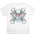 Wonder Woman Burst Emblem on White Youth/Toddler T-Shirt
