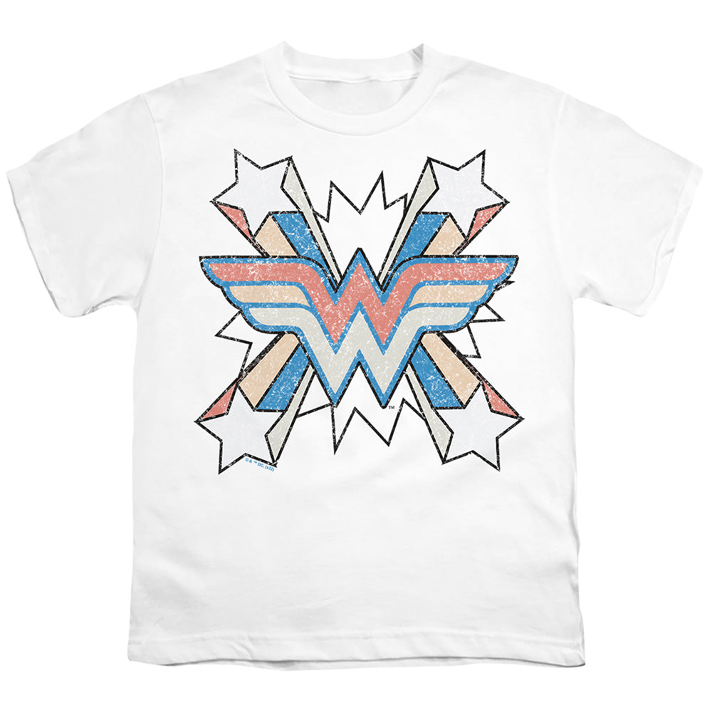 Wonder Woman Burst Emblem on White Youth/Toddler T-Shirt