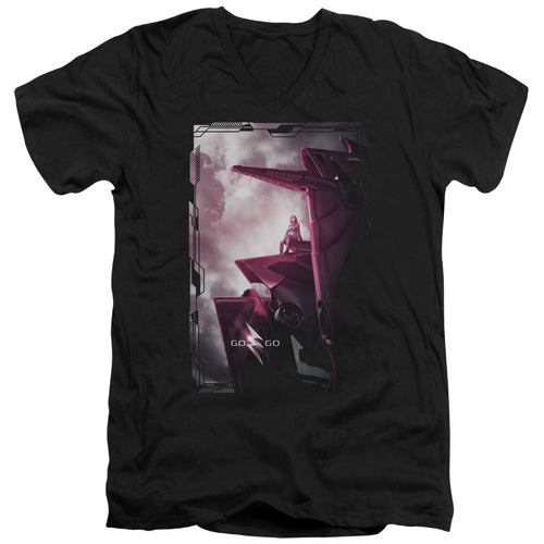 Mighty Morphin Power Rangers: The Movie Pink Zord Poster V-Neck T-Shirt