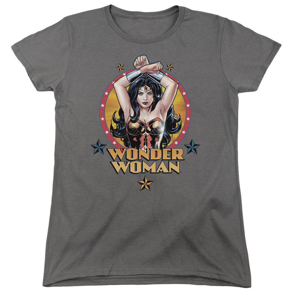 Justice League Powerful Woman Womens T-Shirt