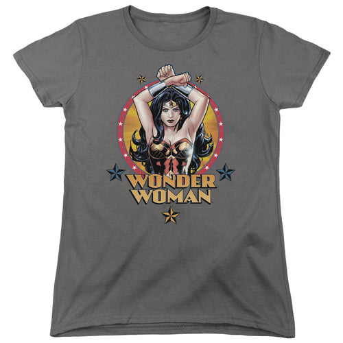 Justice League Powerful Woman Womens T-Shirt