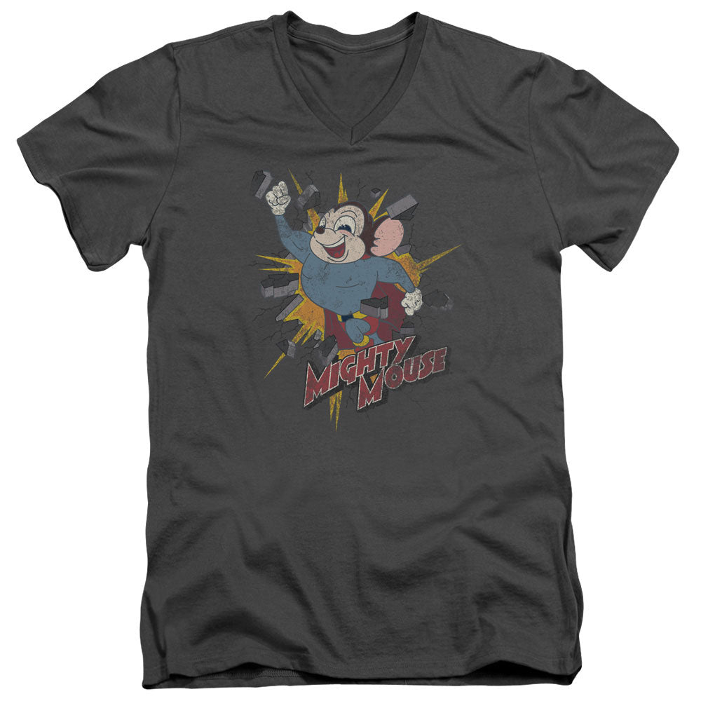 Mighty Mouse Break Through V-Neck T-Shirt