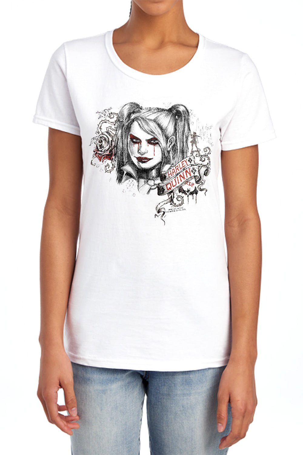 Batman Sketchy Girl Womens T-Shirt