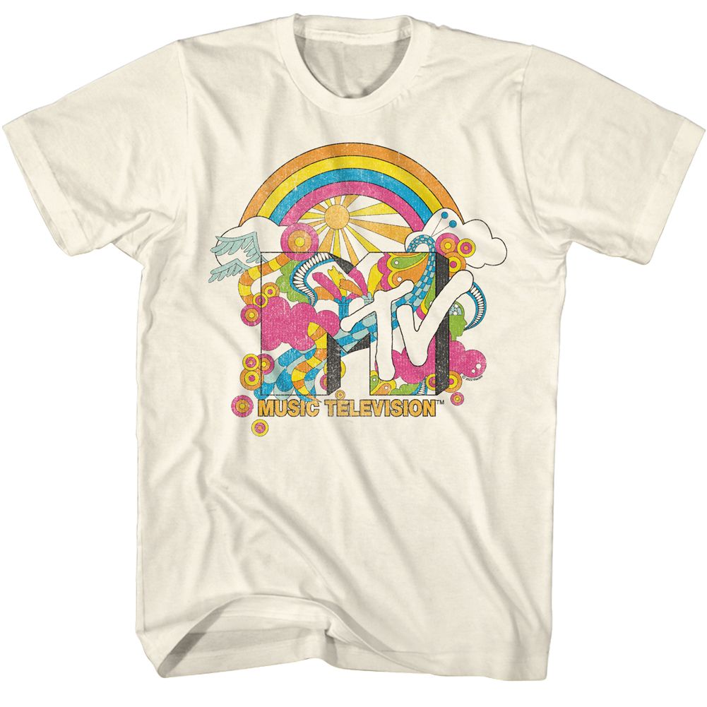 Retro MTV t-shirt in natural