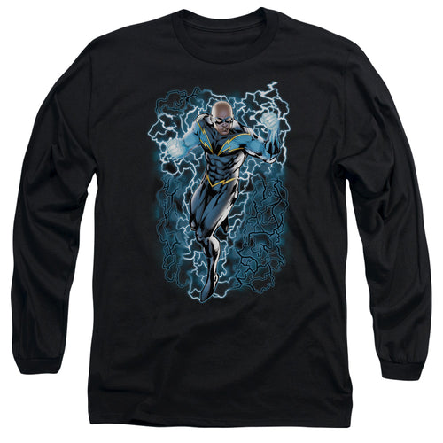Justice League Black Lightning Bolts Long Sleeve T-Shirt