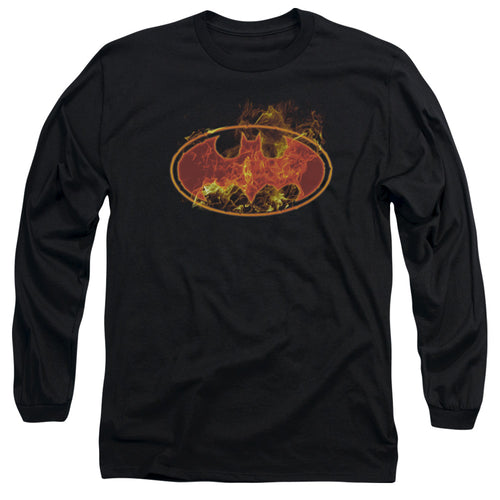 Batman Flames Logo Long Sleeve T-Shirt