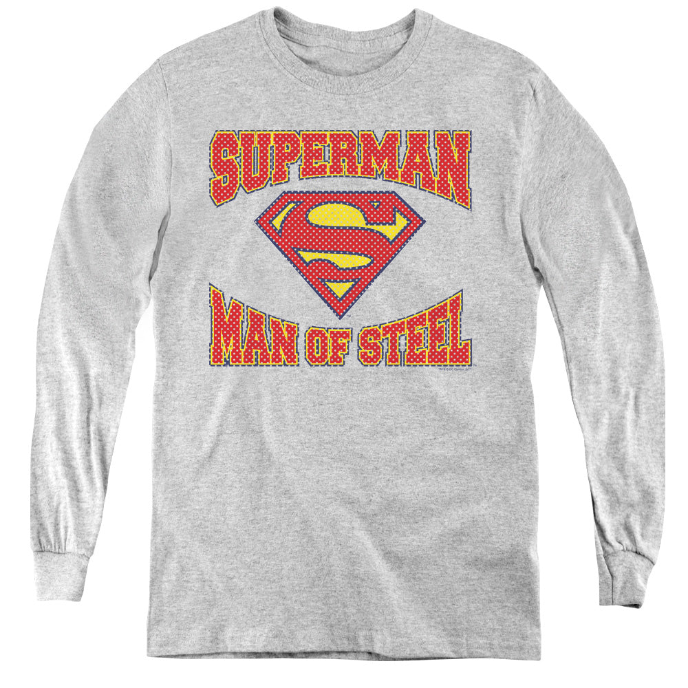 Superman Man of Steel Jersey Youth Long Sleeve T-Shirt