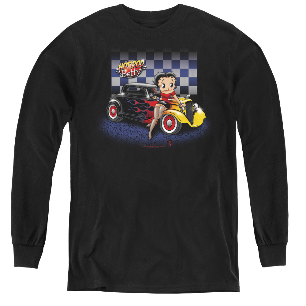 Betty Boop Hot Rod Boop Youth Long Sleeve T-Shirt