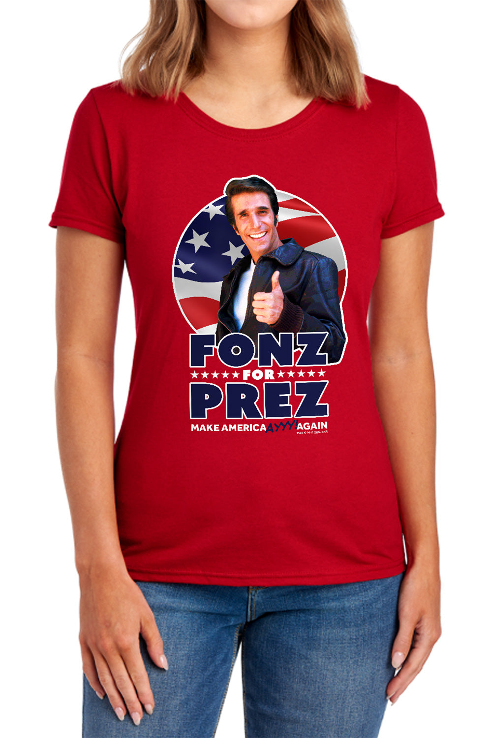Happy Days Fonz For Prez Womens T-Shirt