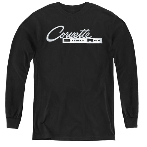 Chevy Chrome Stingray Logo Youth Long Sleeve T-Shirt