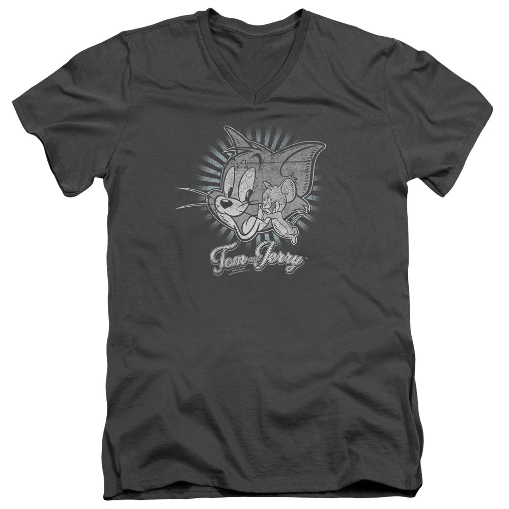 Tom and Jerry Happy Classic Pals V-Neck T-Shirt