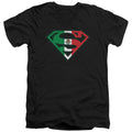 Superman Mexican Flag Shield V-Neck T-Shirt