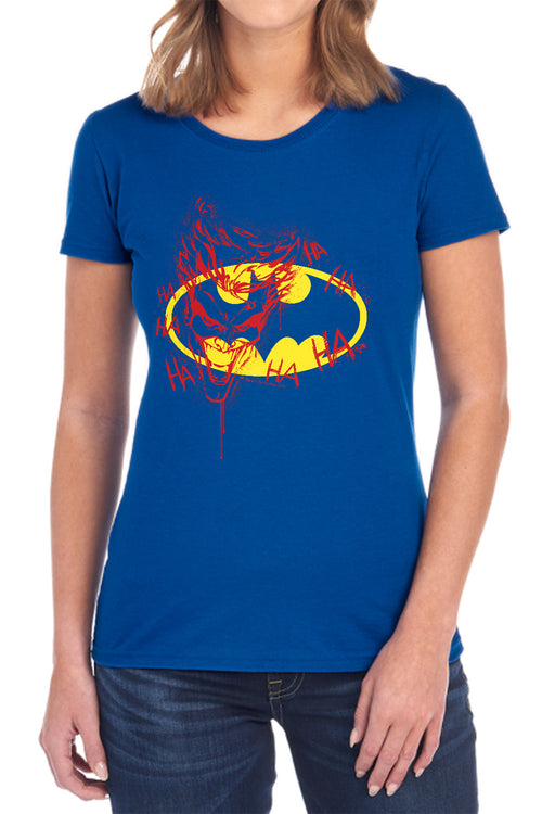 Batman Joker Graffiti Womens T-Shirt