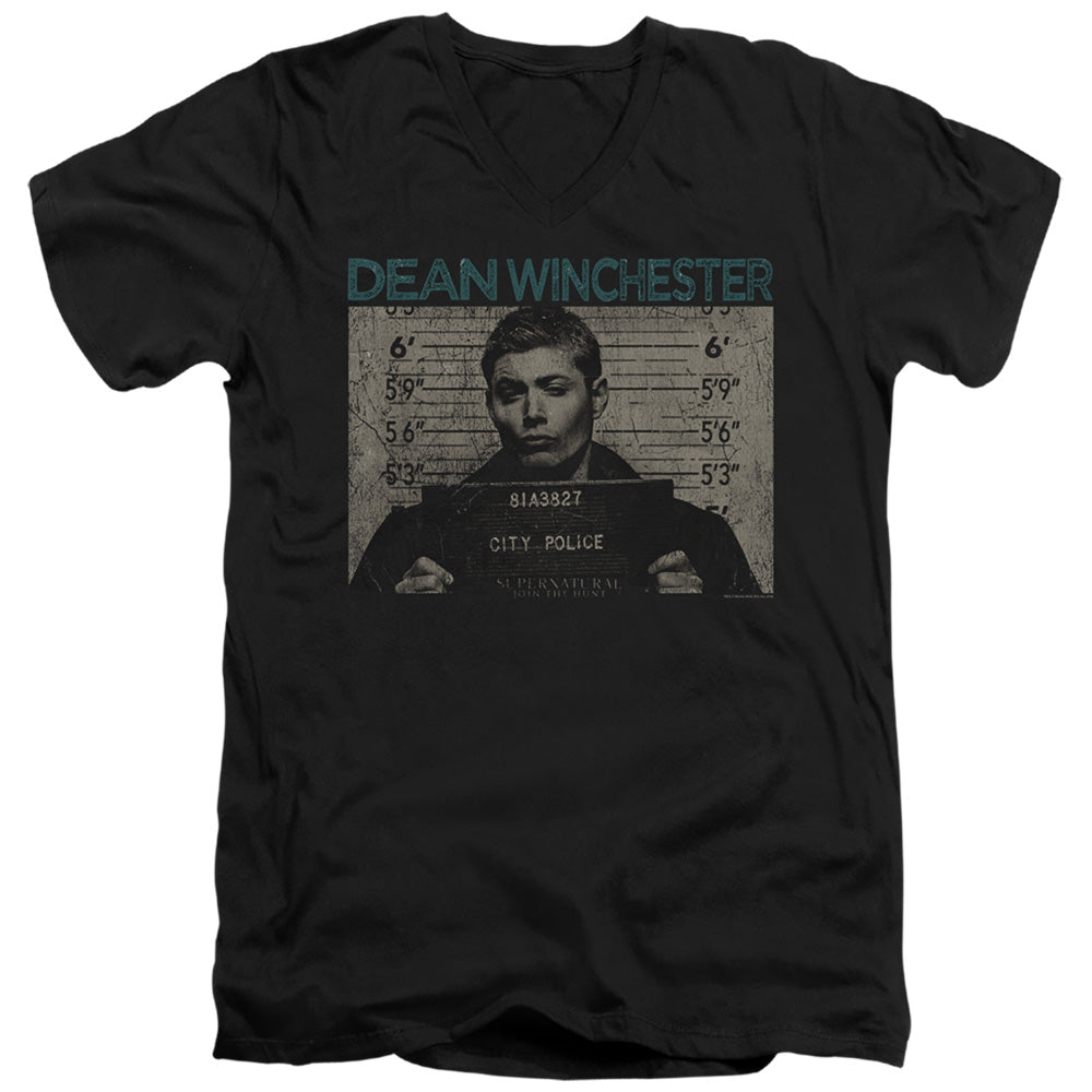 Supernatural Dean Winchester Mug Shot V-Neck T-Shirt