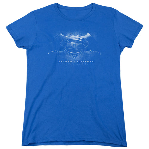 Batman v Superman Bw Logo Womens T-Shirt