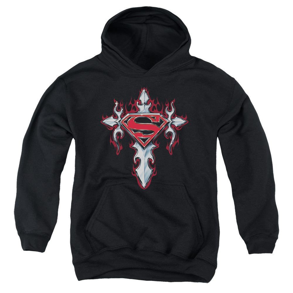Superman Gothic Steel Logo Youth Hoodie