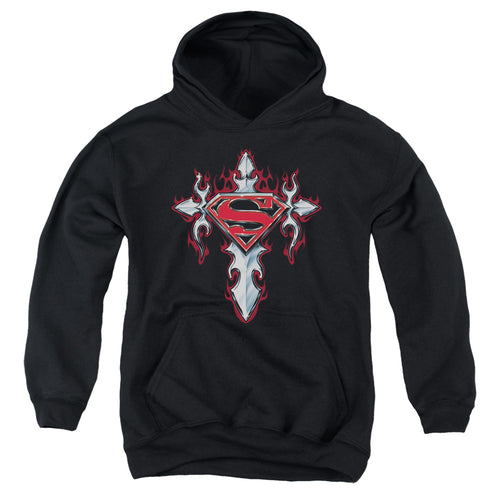 Superman Gothic Steel Logo Youth Hoodie