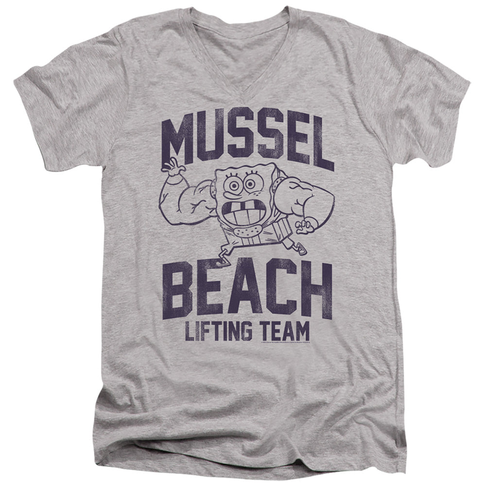 Spongebob Squarepants Mussle Beach Lifting Team V-Neck T-Shirt