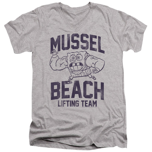 Spongebob Squarepants Mussle Beach Lifting Team V-Neck T-Shirt