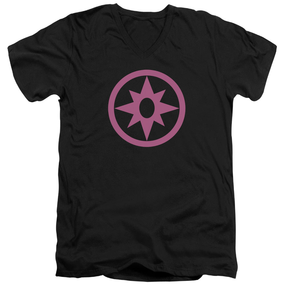 Green Lantern Pink Emblem V-Neck T-Shirt
