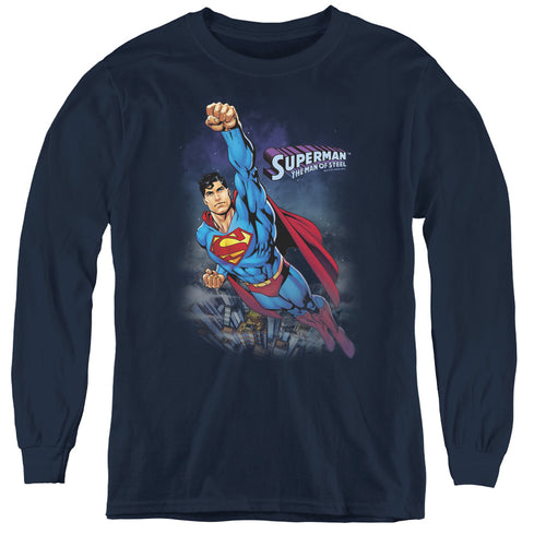 Superman Twilight Flight Youth Long Sleeve T-Shirt