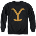 Yellowstone Distressed Large Brand Crewneck Sweatshirt
