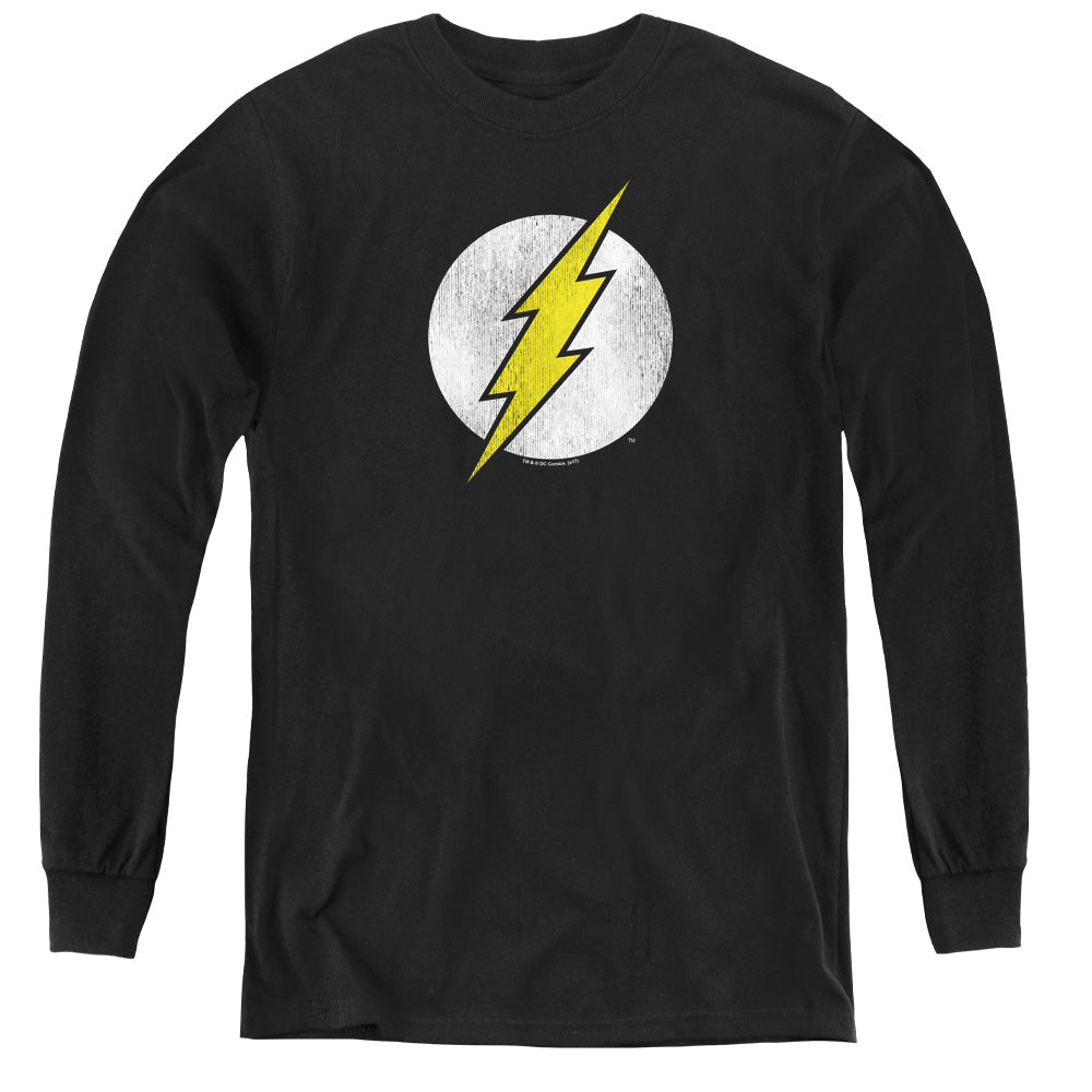 The Flash Flash Logo Distressed Youth Long Sleeve T-Shirt