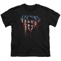Superman Bleeding Shield Black Youth/Toddler T-Shirt