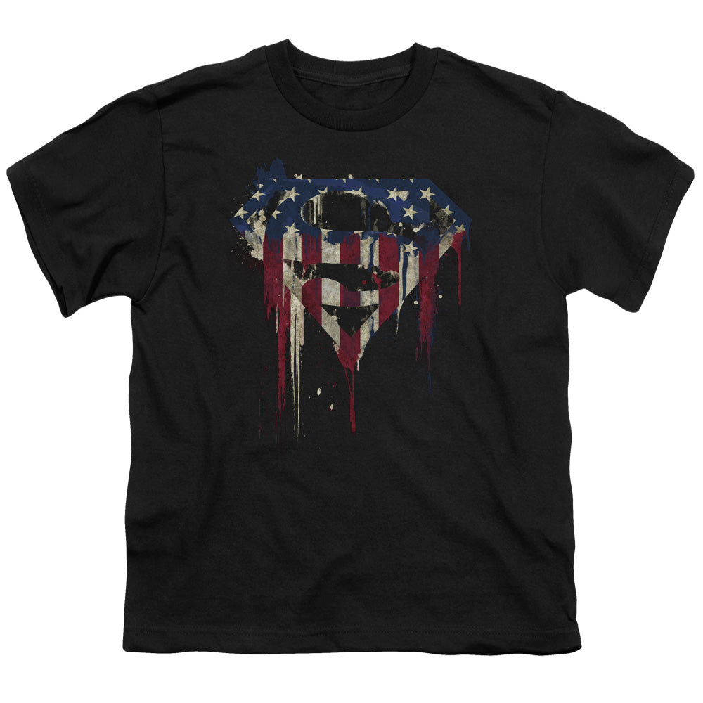 Superman Bleeding Shield Black Youth/Toddler T-Shirt