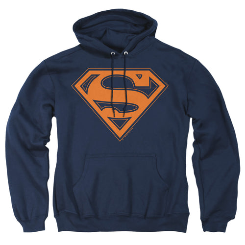 Superman Navy & Orange Shield Navy Pullover Hoodie