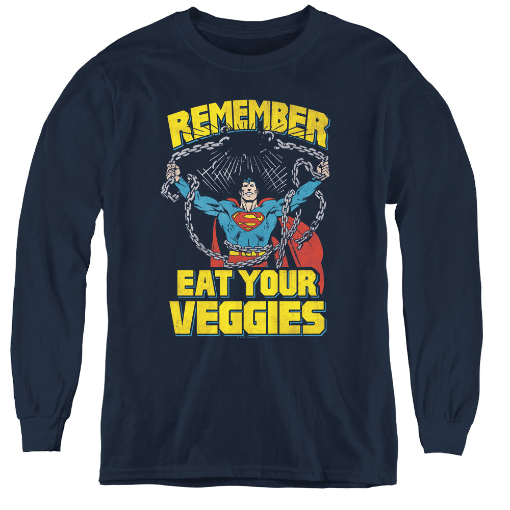 Superman Veggie Power Youth Long Sleeve T-Shirt