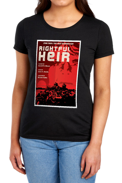 Star Trek Rightful Heir Black Womens T-Shirt