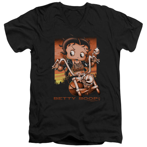 Betty Boop Sunset Rider V-Neck T-Shirt