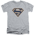Superman Navy & Orange Shield Athletic Heather V-Neck T-Shirt