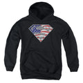 Superman All American Shield Black Youth Hoodie