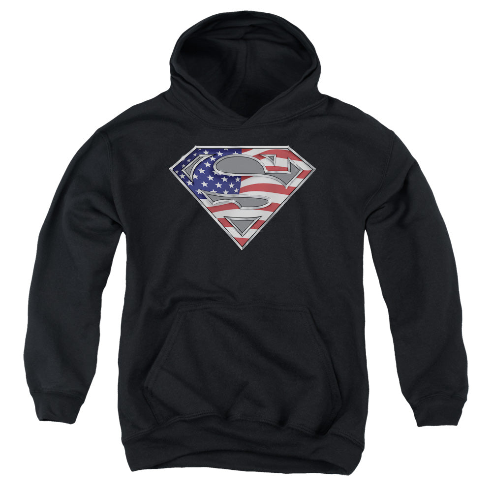 Superman All American Shield Black Youth Hoodie
