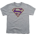 Superman Purple & Gold Shield Athletic Heather Youth/Toddler T-Shirt