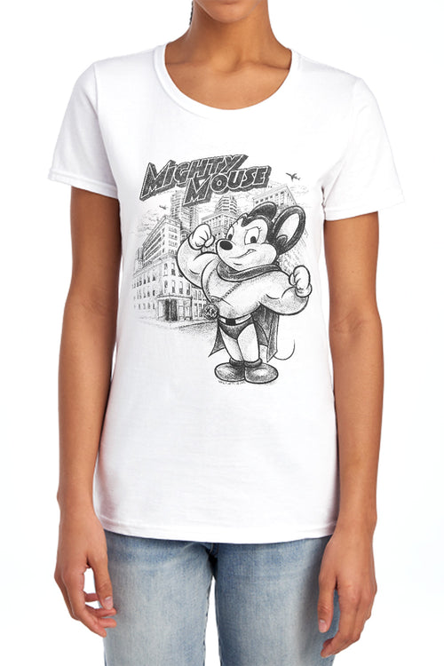 Mighty Mouse Protect and Serve Womens T-Shirt