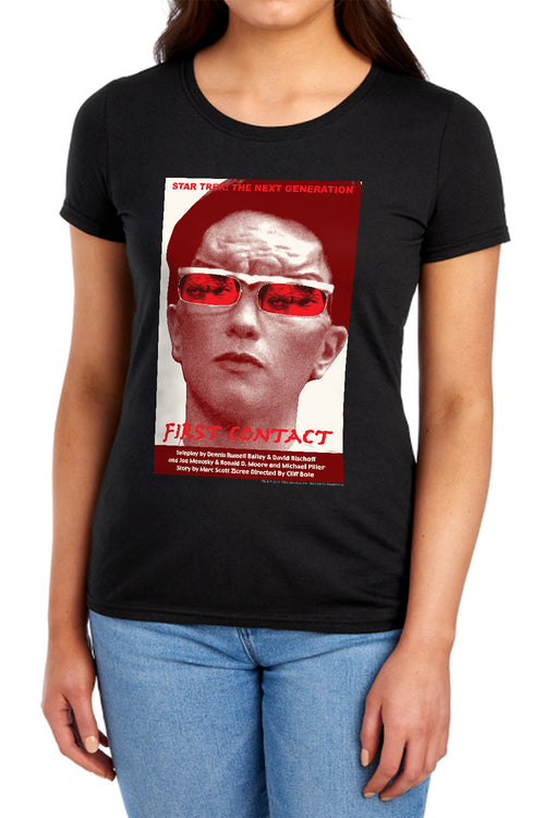 Star Trek First Contact Black Womens T-Shirt