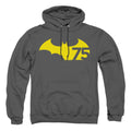Batman 75th Anniversary Logo on Charcoal Pullover Hoodie