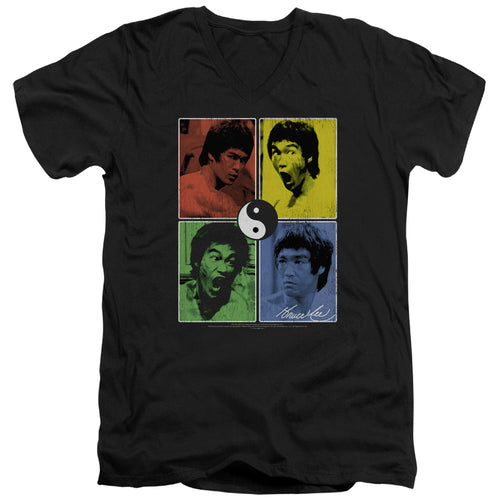 Bruce Lee Enter Color Block V-Neck T-Shirt