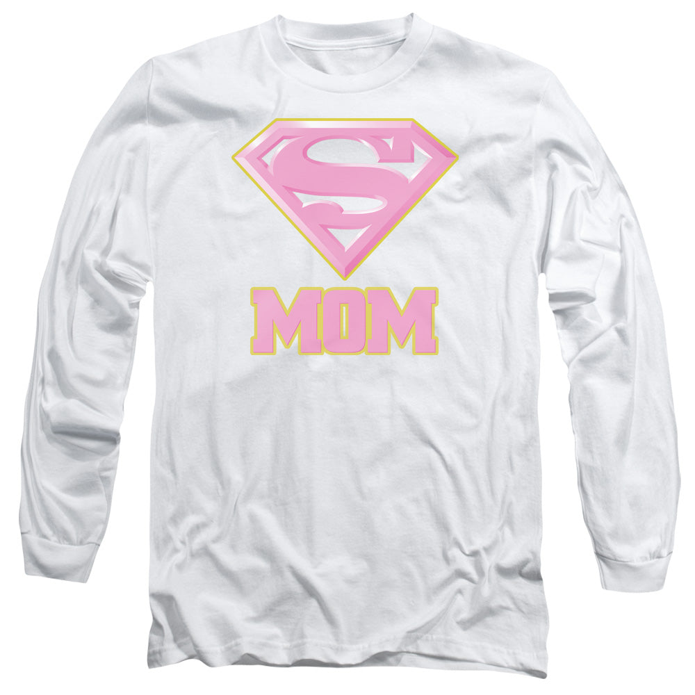 Superman Super Mom Pink Long Sleeve T-Shirt