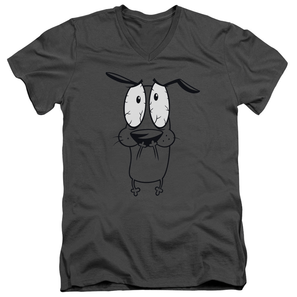 Courage the Cowardly Dog Scared V-Neck T-Shirt