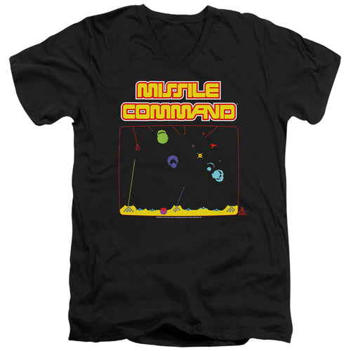 Atari Missle Screen V-Neck T-Shirt