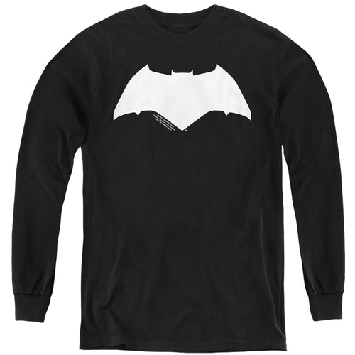 Justice League Batman Solid Color Youth Long Sleeve T-Shirt