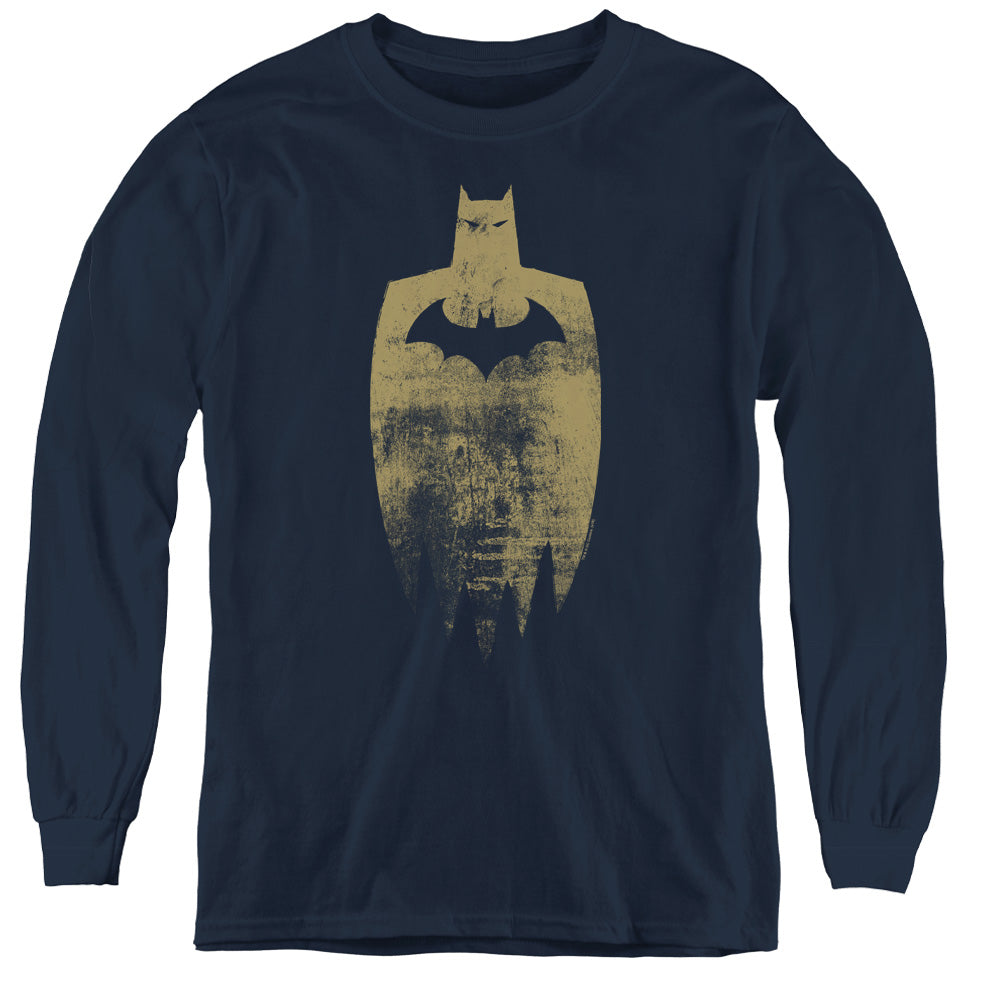 Batman Gold Silhouette Youth Long Sleeve T-Shirt