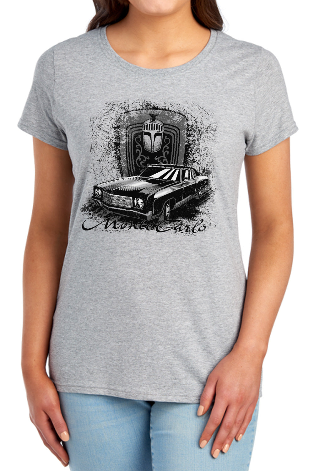 Chevy Monte Carlo Drawing Womens T-Shirt